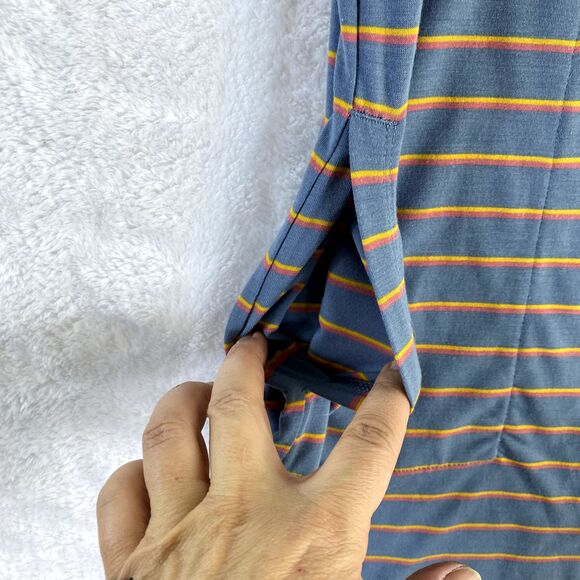 Toad & Co.‎ Tank Midi Dress Sz XS Orange Blue Striped Beachy Coastal Lightweight - Picture 4 of 10